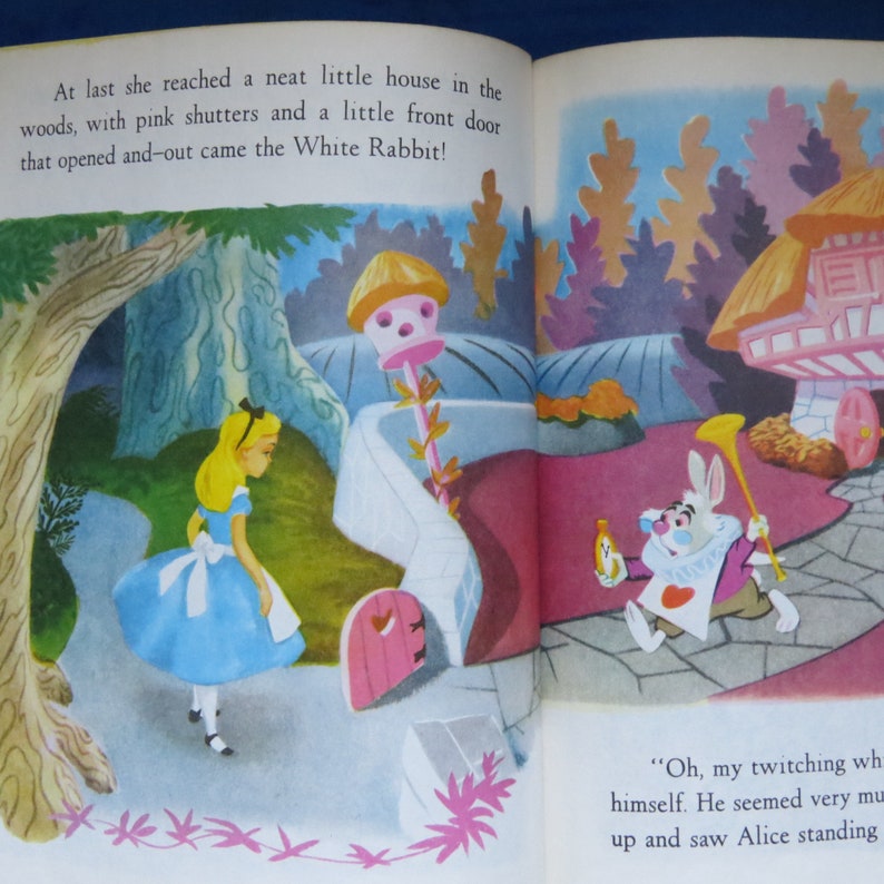1981 Disney Alice Meets White Rabbit Vintage Book Collectible - Etsy
