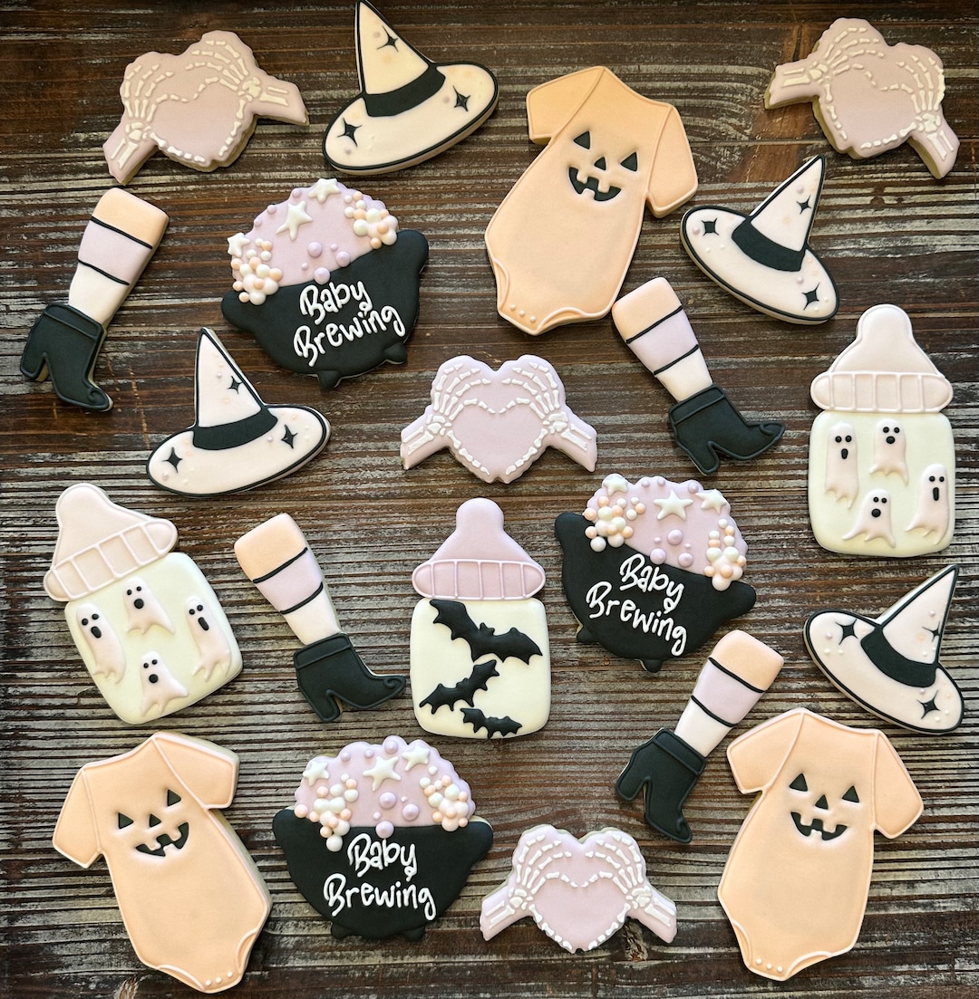 Baby Brewing Halloween Baby Shower Cookies: Royal Icing (gluten/dairy Free  Options) Made to Order, by the Dozen