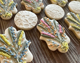 Wildflower Sugar Cookies: Royal Icing, Bridal Shower Favors, Birthday, (Dairy/Gluten Free Options) made to order, by the dozen.