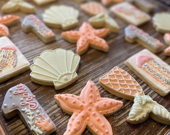 Mermaid Sugar Cookies: Under The Sea Birthday, Royal Icing (Gluten and Dairy Free Options) made to order, by the dozen.