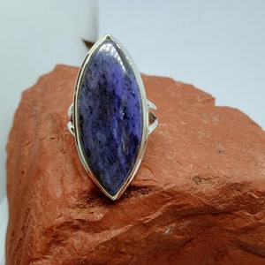 Charoite Ring, Solid 925 Sterling Silver Ring, Charoite Handmade jewelry, Charoite Gem Stone, Precious Unique gift for her,, Ring Size 10US