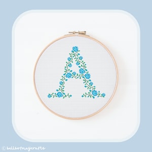 Floral Letter A | Cross-Stitch Pattern