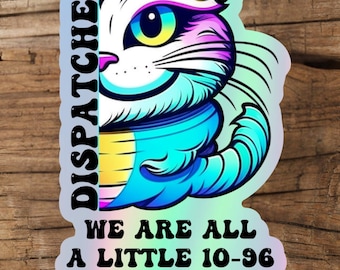 Dispatcher decal holographic 911 sticker Dispatcher gift thin yellow line