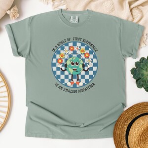Awesome Dispatcher T-shirt, 911 funny, cute first responder shirt, dispatcher appreciation tee, thin gold line shirt, cool dispatcher gift