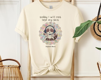 Camiseta Dispatcher namaste tee, presente de despachante sarcástico, camiseta engraçada de guaxinim 911, camiseta Dispatcher, camiseta engraçada 911, camiseta unissex de despachante