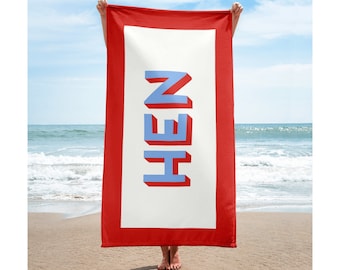 shadow monogram custom beach towels, personalized beach towel, bachelorette party gift, monogram towel, personalized kids gift