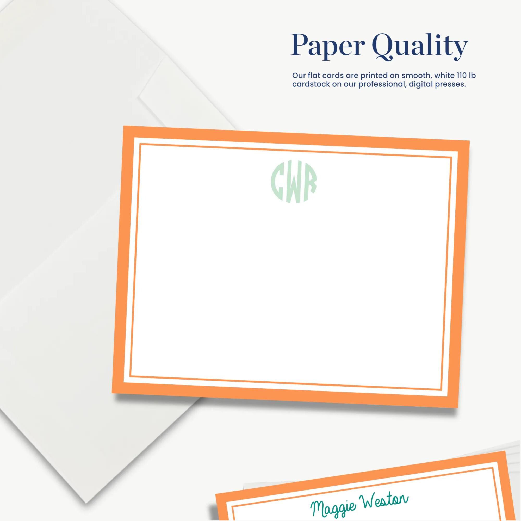 Notecard Set: Custom Monogram Flat Cards - Over 40 Colors - Etsy