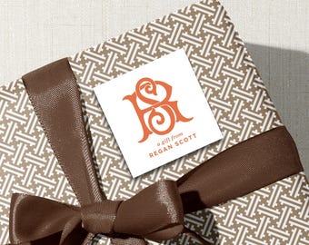 Personalized Gift Tag Stickers and Calling Cards (Monogrammed, With Envelopes)