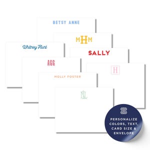Personalized Monogram Notecard Set: Classic Flat Stationery