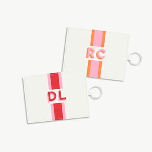 Tarjetero con monograma, sombra, monograma con raya, tarjetero personalizado, monograma con raya, regalos de graduación, regalos universitarios, billetera para tarjetas