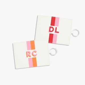 Tarjetero con monograma, sombra, monograma con raya, tarjetero personalizado, monograma con raya, regalos de graduación, regalos universitarios, billetera para tarjetas