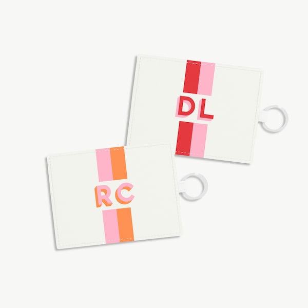 Monogram Card Holder Etsy