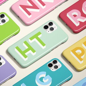 colorful Two Letter Monogram iPhone 15 Case Custom iphone case magsafe charger case protective case double monogram