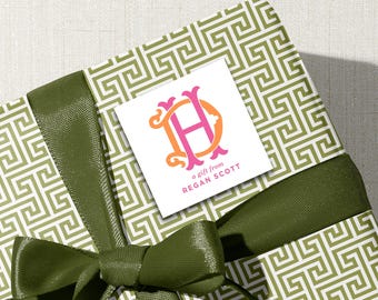 Personalized Gift Tags: Monogram Stickers and Calling Cards - Includes Envelopes