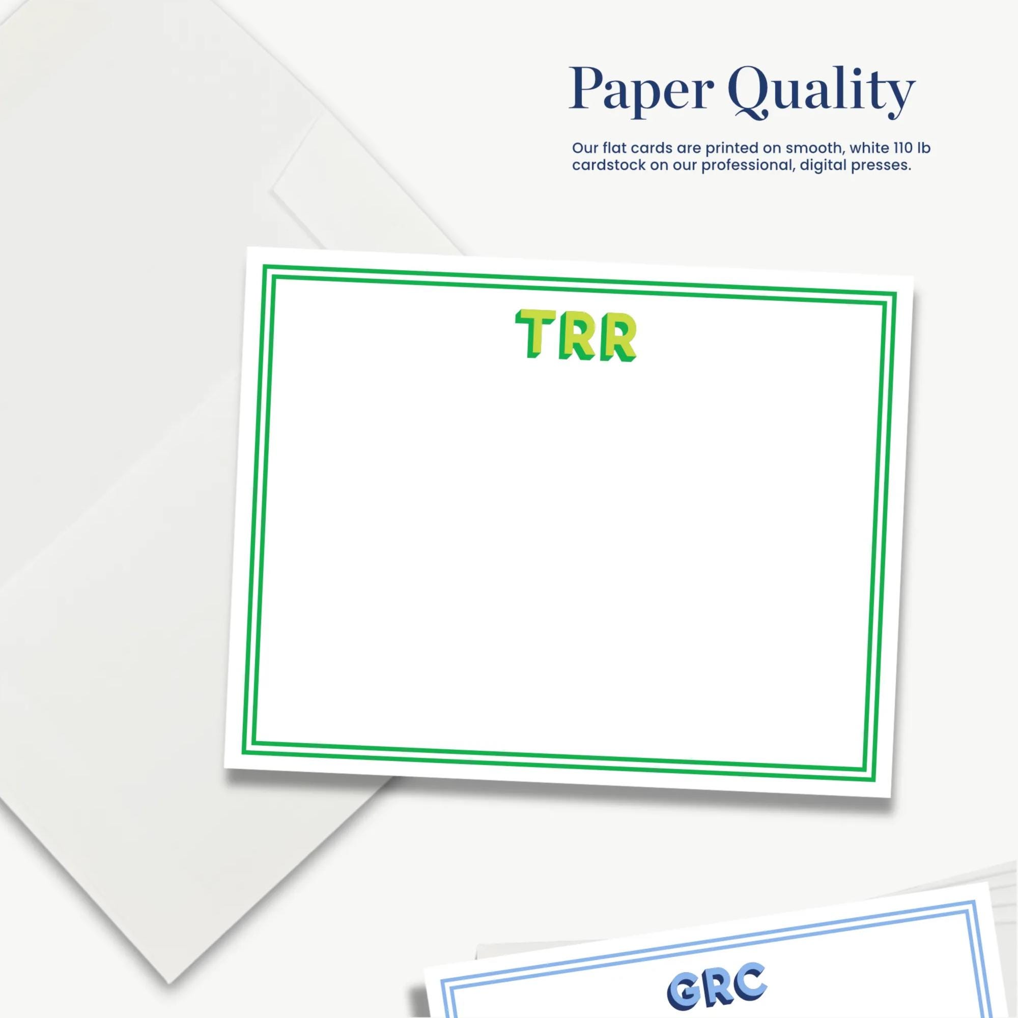 Shadow Monogram Notecards - Personalized Flat Stationery Set of 10 - Etsy