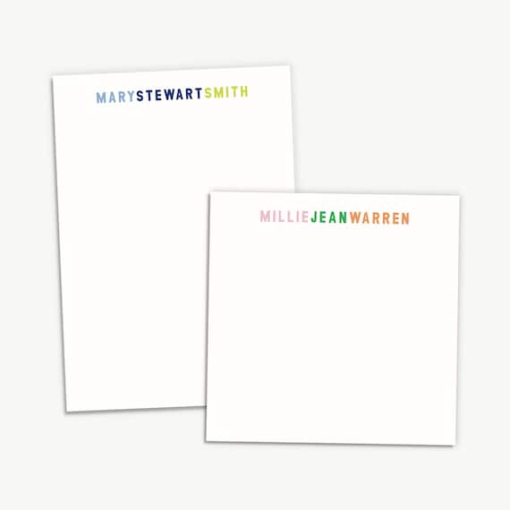 personalized name notepad, lined notepad, custom stationary / stationary, teacher gift, grad gift, colorful stationery, custom kids gift