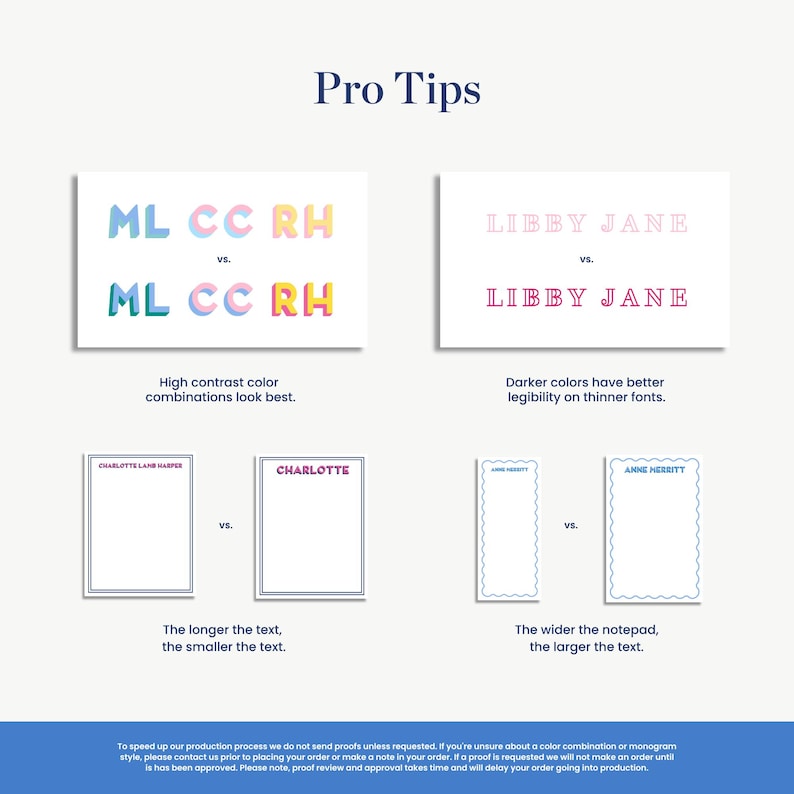 two images, each with a different color scheme and font size, and a comparison between two names, Charlotte and Libby Jane, written in different fonts.