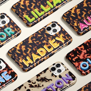 Tortoise shell phone case custom name phone case iPhone 15 Case Custom iphone case magsafe charger case
