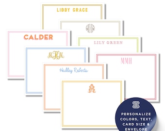 Personalized Monogram Stationery Set: Custom Colors & Sizes