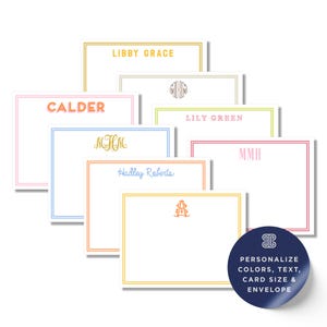Personalized Monogram Stationery Set: Custom Colors & Sizes