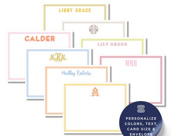 Personalized Monogram Stationery Set: Custom Colors & Sizes