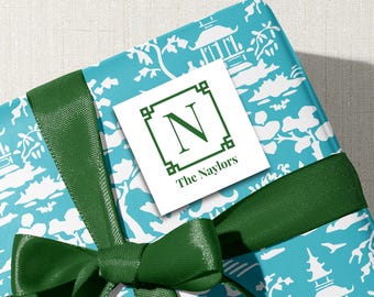 Chinoiserie Personalized Gift Stickers and Calling Cards (Multiple Sizes Available)