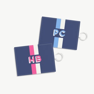 Tarjetero con monograma, sombra, tarjetero personalizado con monograma, rayas con monograma, regalos de graduación, regalos universitarios, tarjetero personalizado, billetera