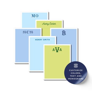 Monogram Notepad: Colorful Personalized Stationery (Multiple Sizes & Colors)