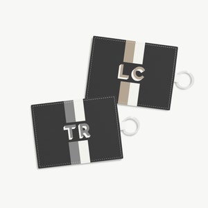 monogram cardholder shadow monogram custom cardholder monogram stripe grad gifts college gifts black leather monogram card wallet