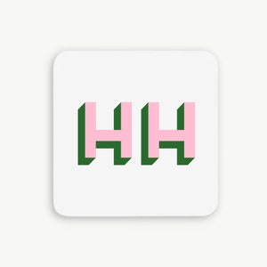 personalized coaster, monogram paper coaster, wedding bar decor, personalized gift, hostess gift, thick coasters, cocktail bar gifts