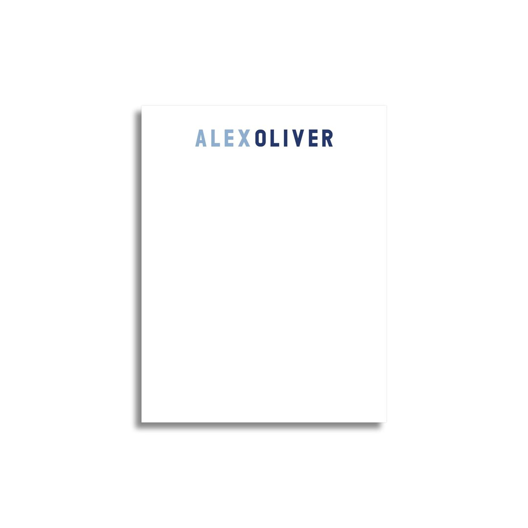 Custom Boys Notepad - Personalized Monogram, Colorful Paper - Etsy