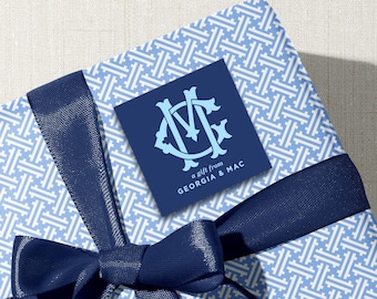 Monogram Gift Tag Stickers and Calling Cards - Personalized Sets with Envelopes