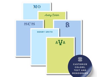 Monogram Notepad: Colorful Personalized Stationery (Multiple Sizes & Colors)