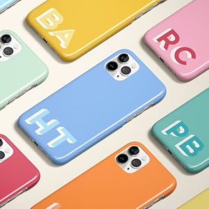 colorful Two Letter Monogram iPhone 15 Case Custom iphone case magsafe charger case protective case double monogram