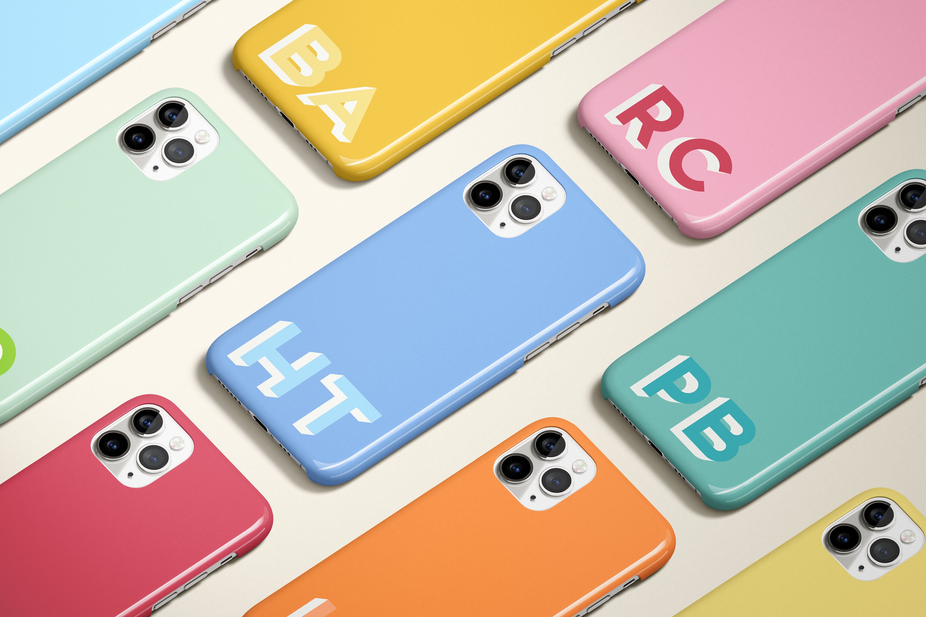 colorful Two Letter Monogram iPhone 15 Case Custom iphone case magsafe charger case protective case double monogram