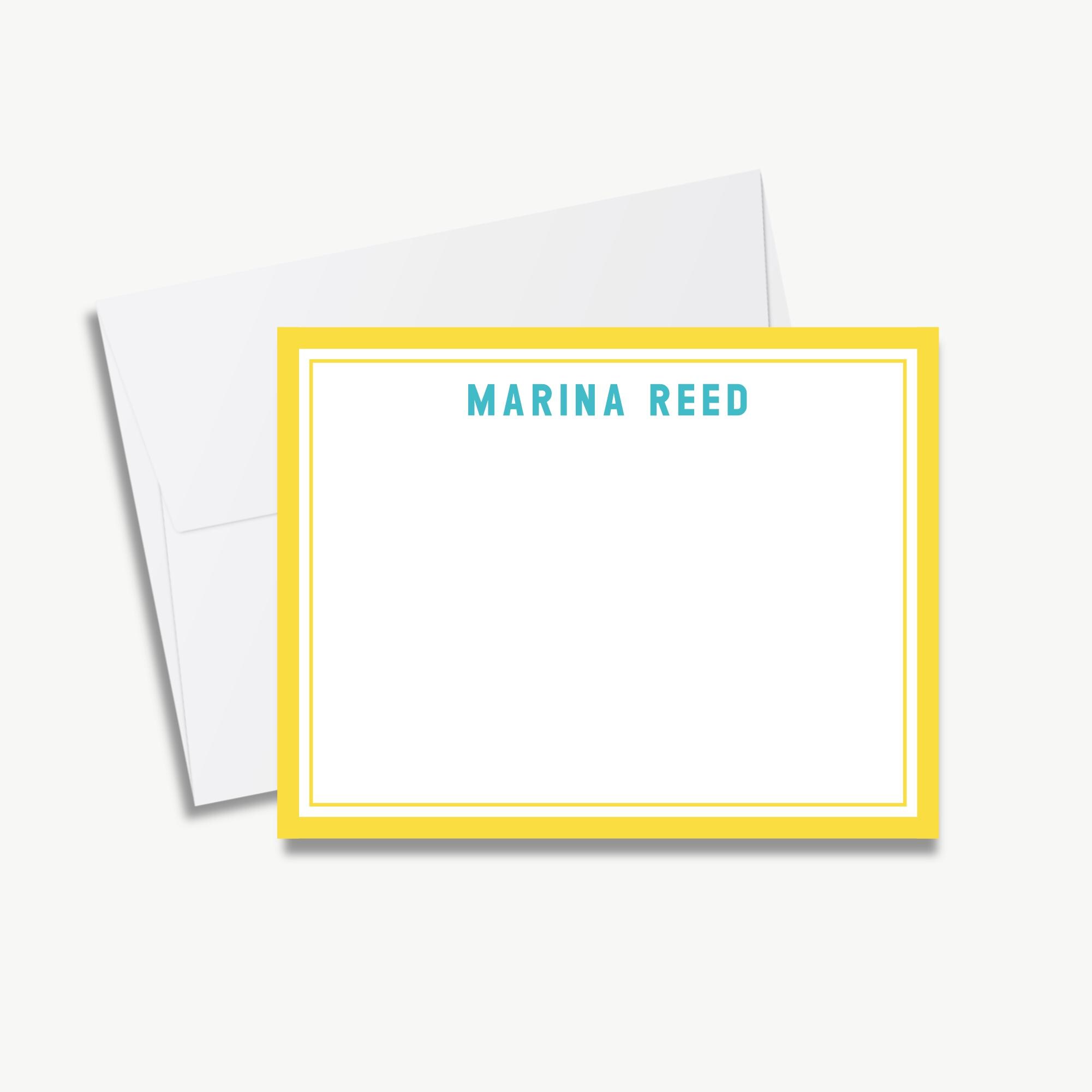 Notecard Set: Custom Monogram Flat Cards - Over 40 Colors - Etsy