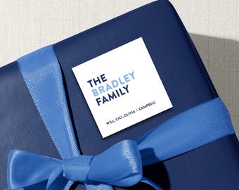 Calling card and Family gift tag stickers, enclosure cards with envelopes