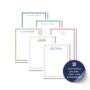 Colorful Monogram Notepad Set - Personalized Kids Stationery