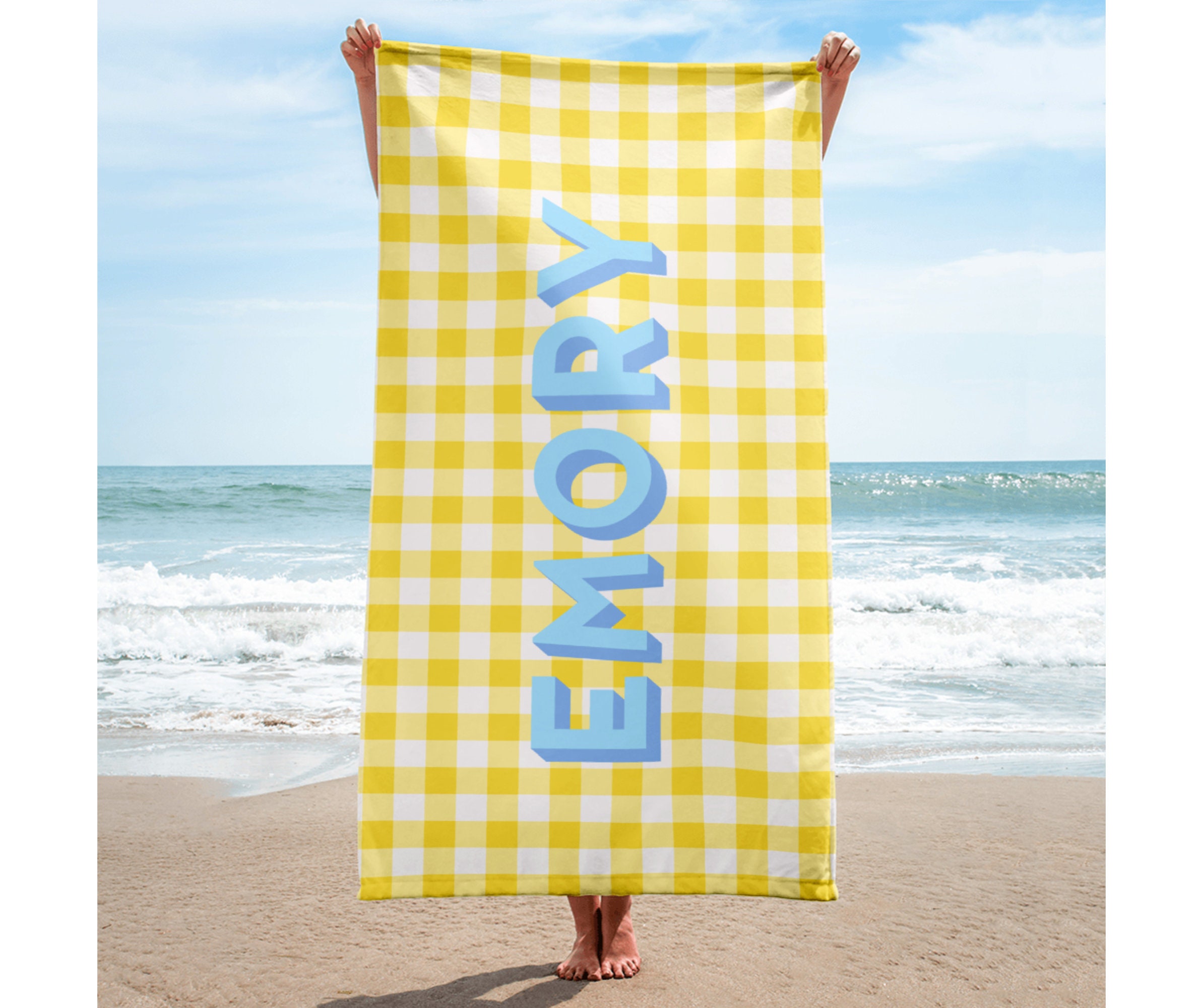 Serviette Plage Personnalisable Ryoizen 160x80cm - Microfibre Anti-Sable - Séchage Rapide - Texte/Photo Personnelle