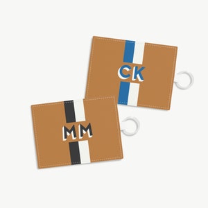 Tarjetero con monograma, sombra, tarjetero personalizado con monograma, rayas con monograma, regalos de graduación, regalos universitarios, billetera para tarjetas
