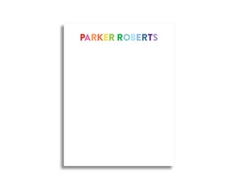 Custom Notepad: Rainbow Colors - Monogrammed Stationery