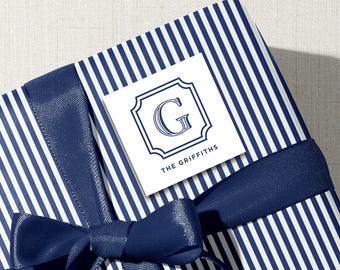 Personalized Monogram Gift Stickers and Calling Cards (Multiple Sizes Available)
