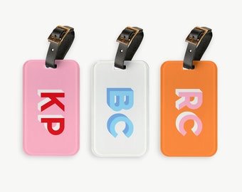 monogram luggage tag, custom monogram gifts, custom luggage tag, bachelorette party gift, wedding favor, grad gift, personalized luggage tag