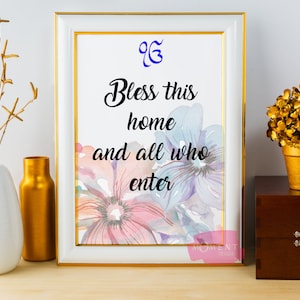 Ik Onkar Bless This Home Floral Wall Decor