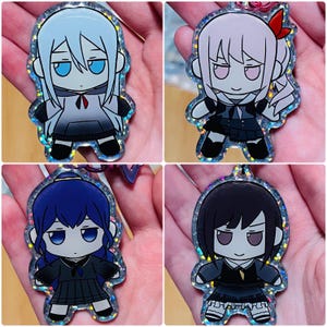Nightcord at 25:00 Fumo Plush Holographic Glitter Acrylic Charms