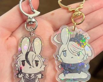 Genshin Impact 2” Bunny Stickers & Holographic Acrylic Charms