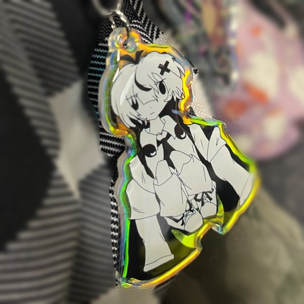 Vflower Vocaloid / Chitose PNGtuber Vtuber Acrylic Epoxy Rainbow Iridescent Keychain Charm