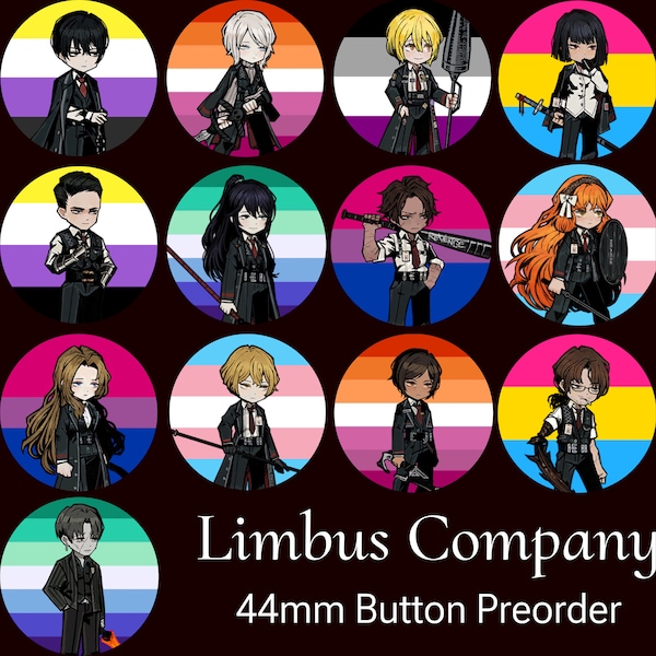 Limbus Company Pride Buttons PREORDER - Project Moon Fanmerch