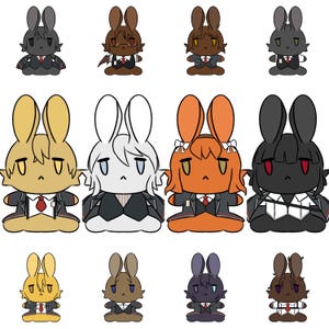 Limbus Company 2” Bunny Stickers & Holographic Acrylic Charms