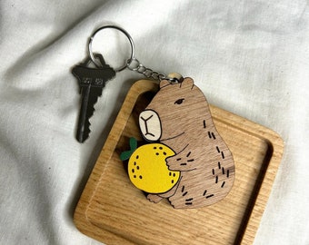 Capybara and Orange Keychain or Ornament | Personalize